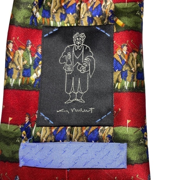 Guy Buffet Old Fashioned Golfers 100% Silk Tie mens necktie - Picture 4 of 5